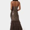 107796_chocolate_3_4f10a5da-208c-4f89-97c1-2aef99146518 Sequin Feather Gown