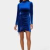 Beaded Sash Velvet Mini Dress